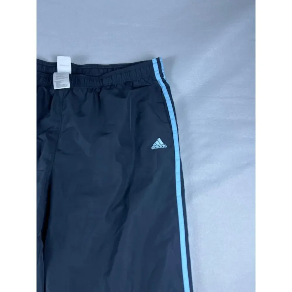 VTG Y2K Adidas Track Pants 3 Stripe Men XL Black Blue Streetwear Sporty UNC